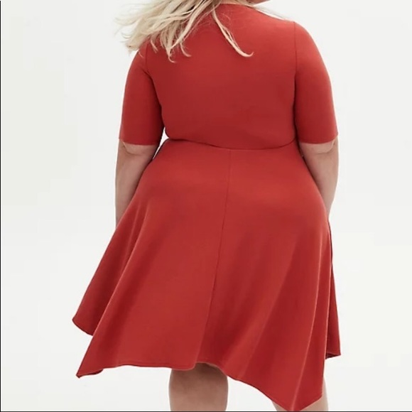 Torrid Valentines Dress Tomato Red Crew Neck Rib Hanky Dress Size 10 - Picture 3 of 9